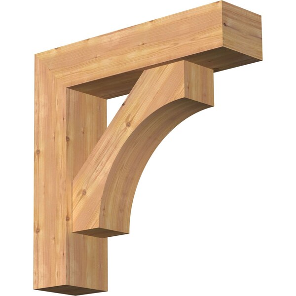 Ekena Millwork Westlake Block Smooth Bracket w/ Offset Brace, Western Red Cedar, 7 1/2"W x 30"D x 30"H BKT0806X30X30WTL05SWR - main
